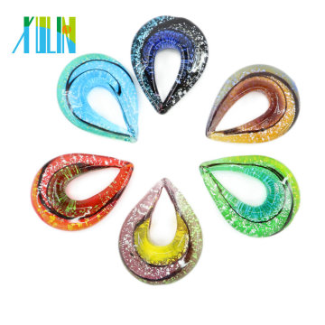 Hot sale Handmade Drop Shape Lampwork Art Glass Necklace Pendants 12pcs/box, MC0027